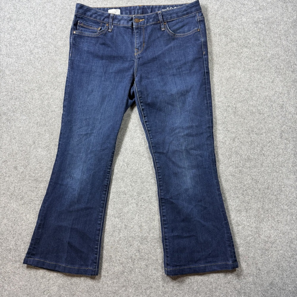Gap Women Perfect Boot Jeans 32 Regular Dark Wash Stretch Denim